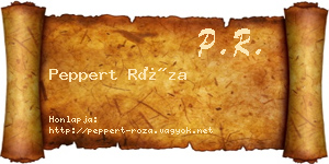 Peppert Róza névjegykártya